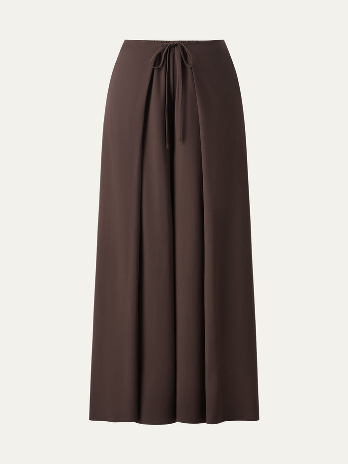 OGLmove Bamboo Ponte Wrap-tie Palazzo Pant with Pockets