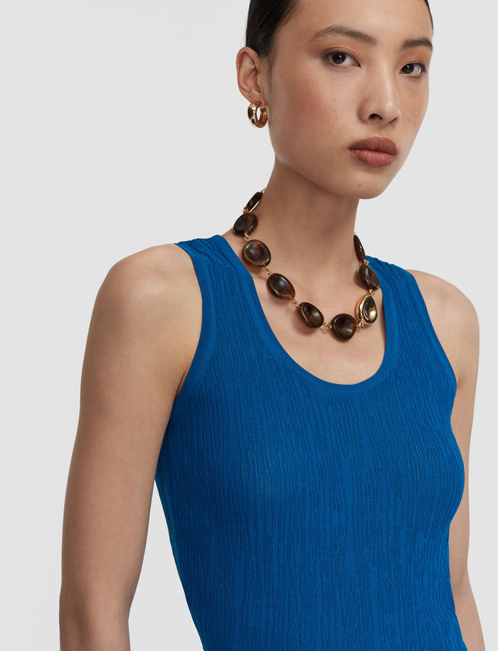 Blue Bayt Crinkle Viscose Vest Top - Joseph