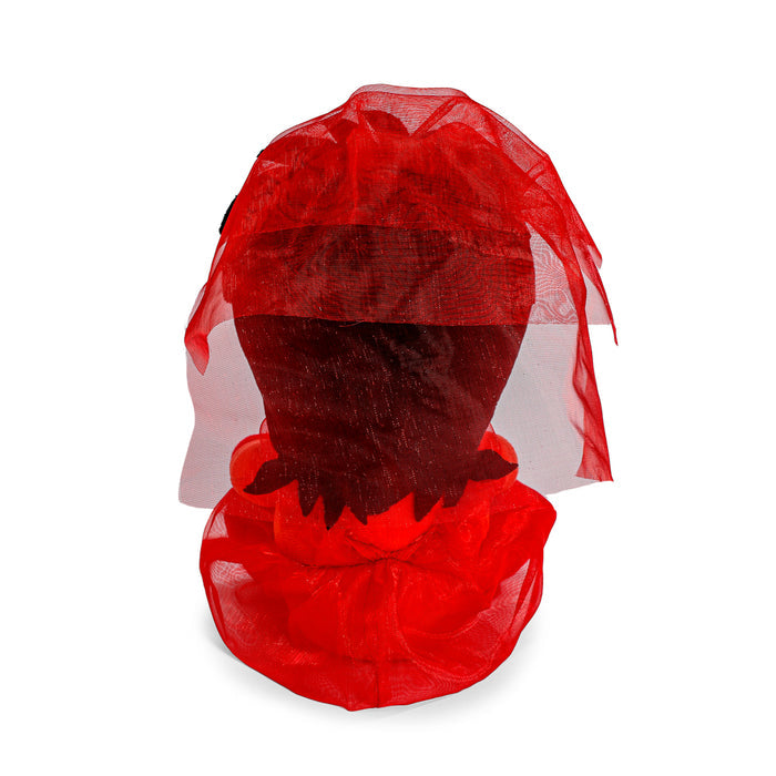 Beetlejuice Lydia Deetz plush toy in red wedding dress, 7.5-inch Phunny plush featuring detailed costume and facial features.