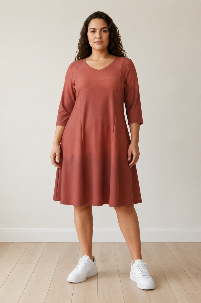 Beige Plus Size Midi Dress