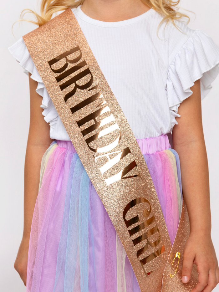 Birthday Girl Glitter Headband & Sash Set Mia Belle Girls