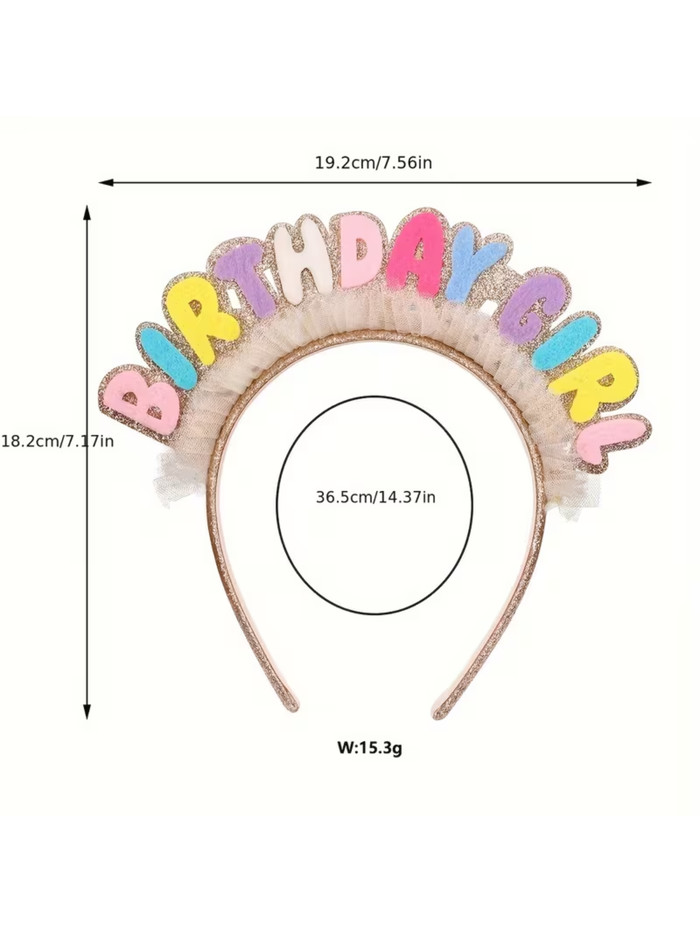 Birthday Girl Rainbow Letter Headband Mia Belle Girls