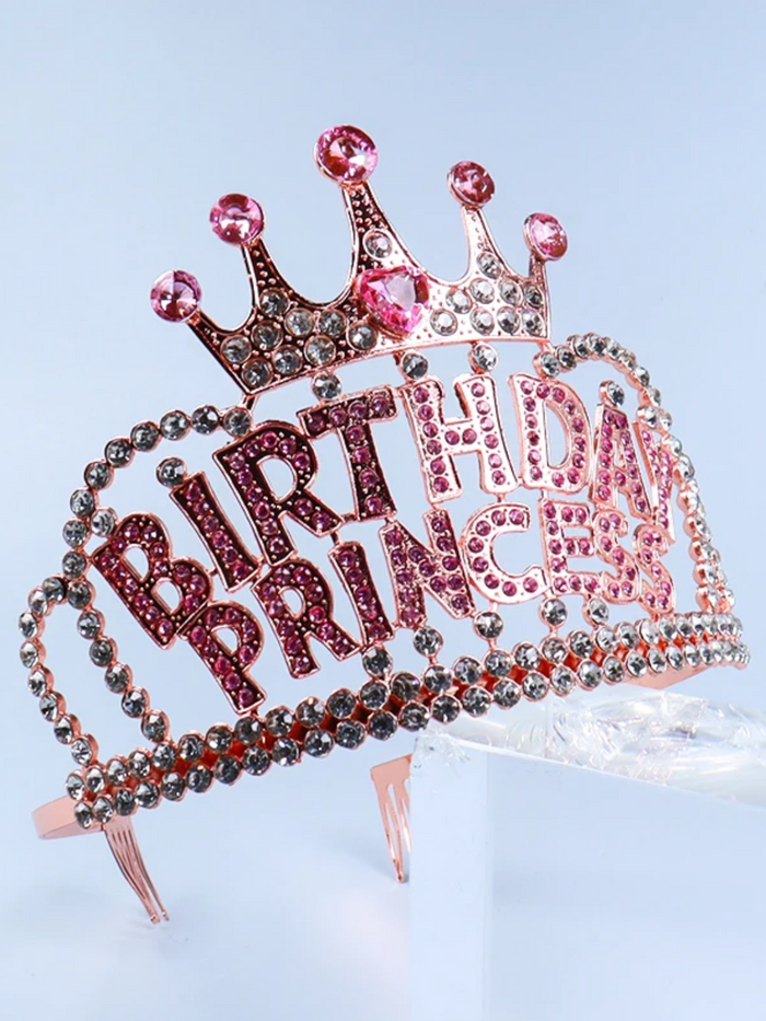 Birthday Princess Rhinestone Crystal Tiara - Sparkling Crown for Special Celebrations Mia Belle Girls
