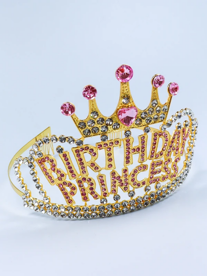 Birthday Princess Rhinestone Crystal Tiara - Sparkling Crown for Special Celebrations Mia Belle Girls