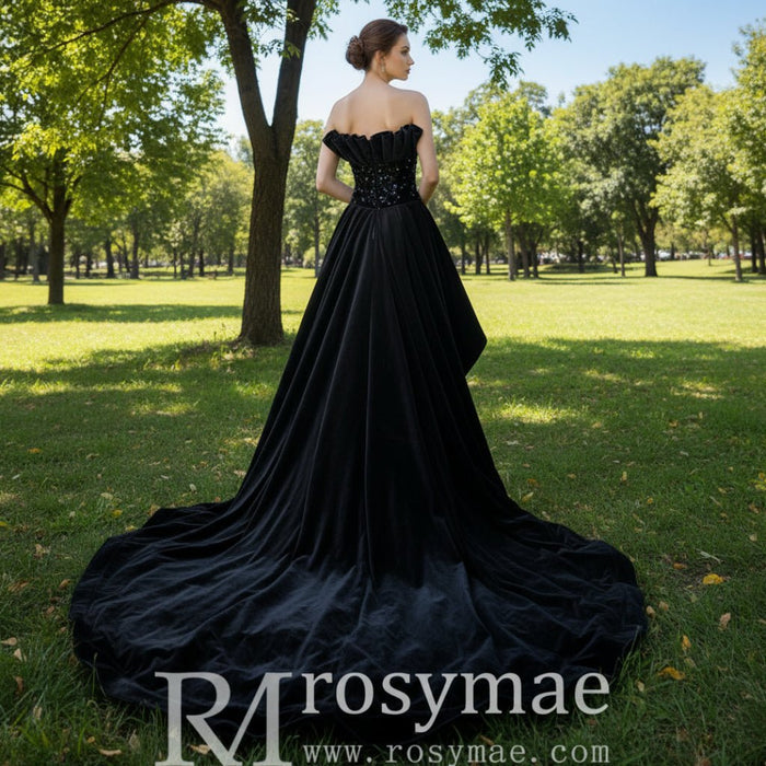 Black High Low Dresses for Women Wedding Guest Party Gowns - Rosymae