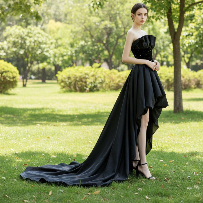 Black High Low Dresses for Women Wedding Guest Party Gowns - Rosymae