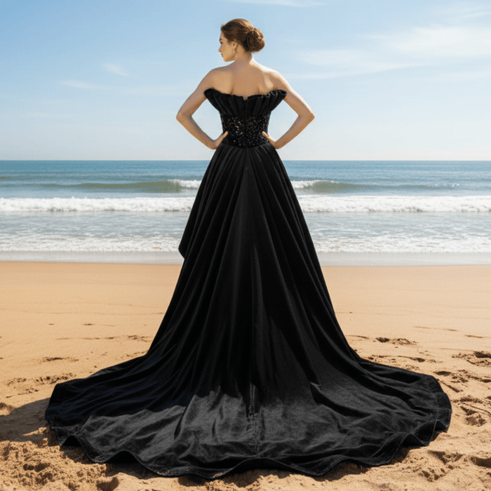 Black High Low Dresses for Women Wedding Guest Party Gowns - Rosymae