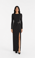 Black Polka Dot Buckle Maxi Dress – Nova