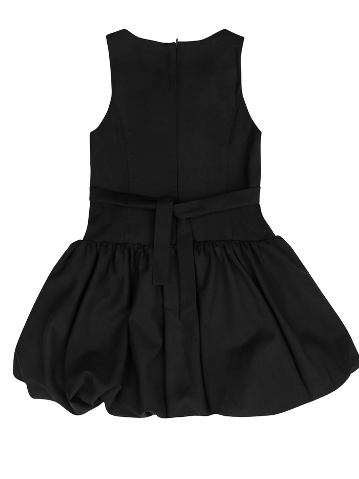 Black Sophisticated Sweetheart Ruffle Trim Dress by Kids Couture Mia Belle Girls
