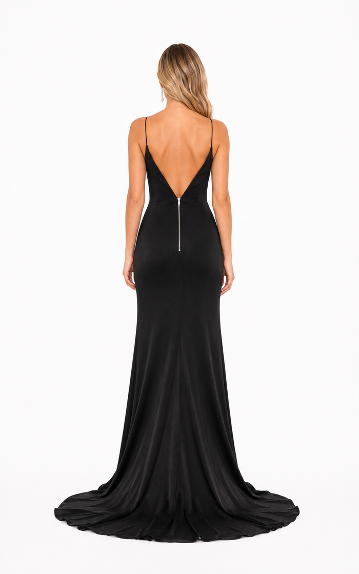 Black Sweetheart Slit Evening Gown – VELORA