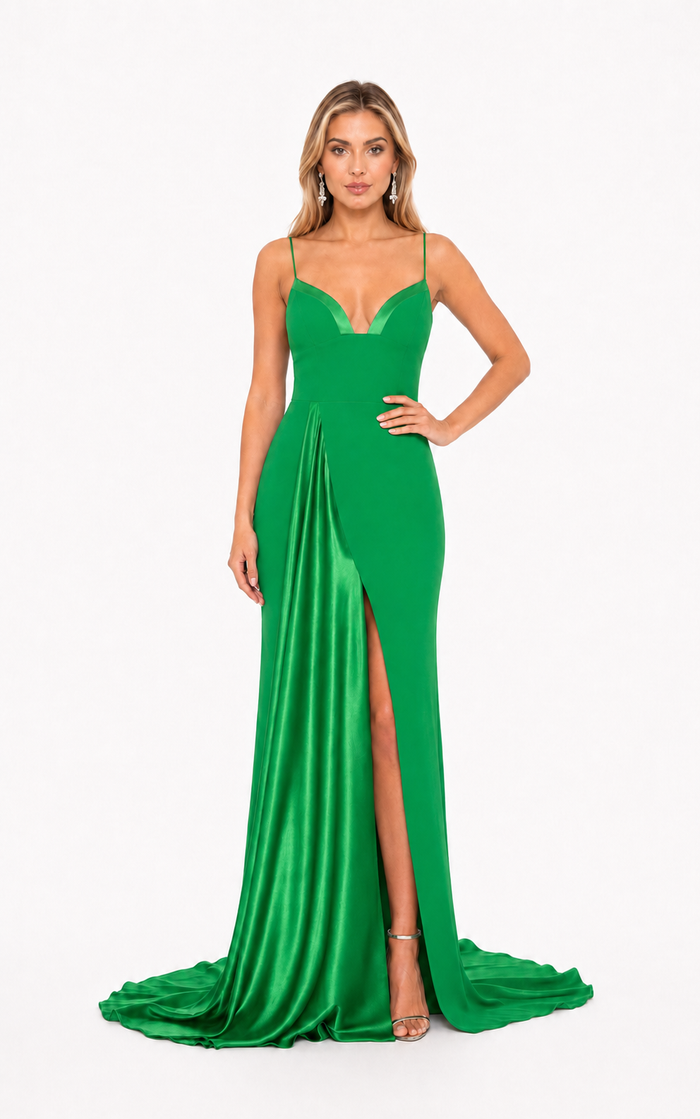 Black Sweetheart Slit Evening Gown – VELORA