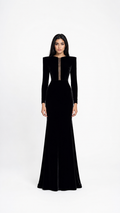 Black Velvet Embellished Maxi Dress – ROSÉVA