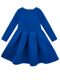 Blue Pleated Midi Dress by Kids Couture Mia Belle Girls
