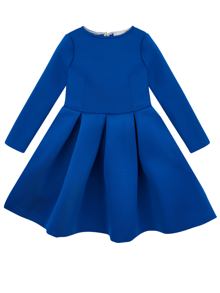 Blue Pleated Midi Dress by Kids Couture Mia Belle Girls