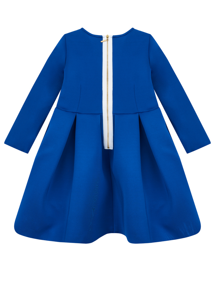 Blue Pleated Midi Dress by Kids Couture Mia Belle Girls