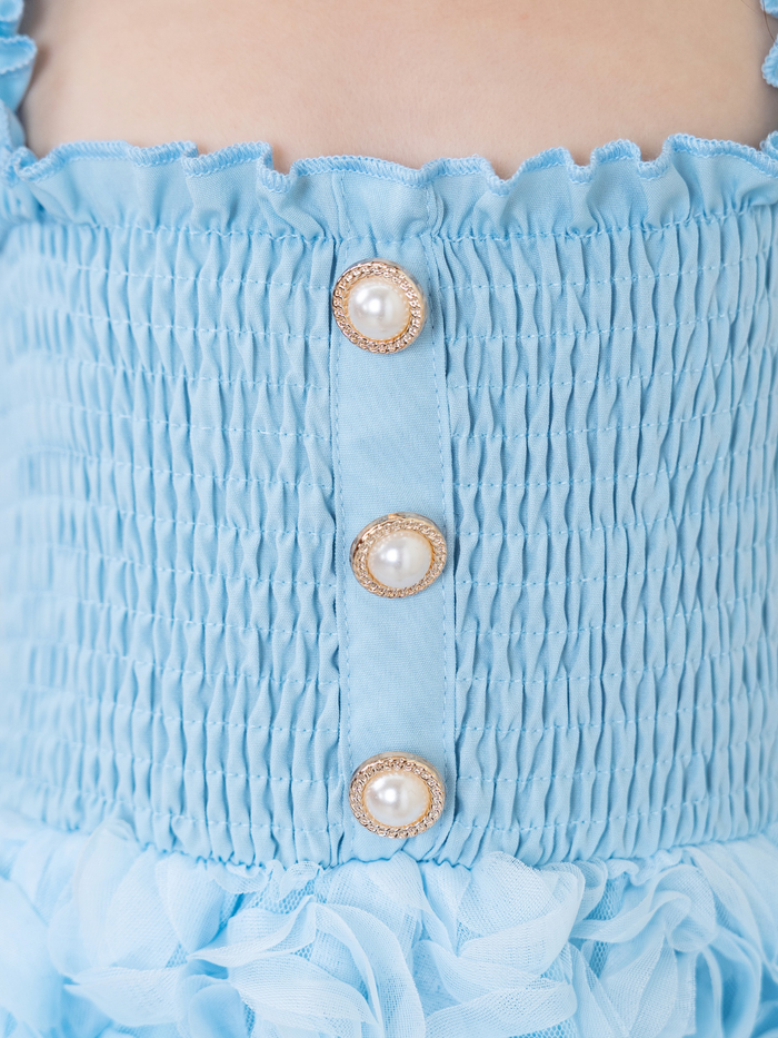 girls pearl button party dress