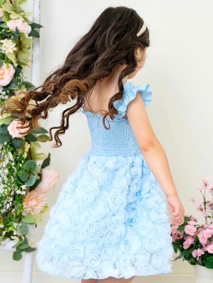 girls smocked bodice tulle dress