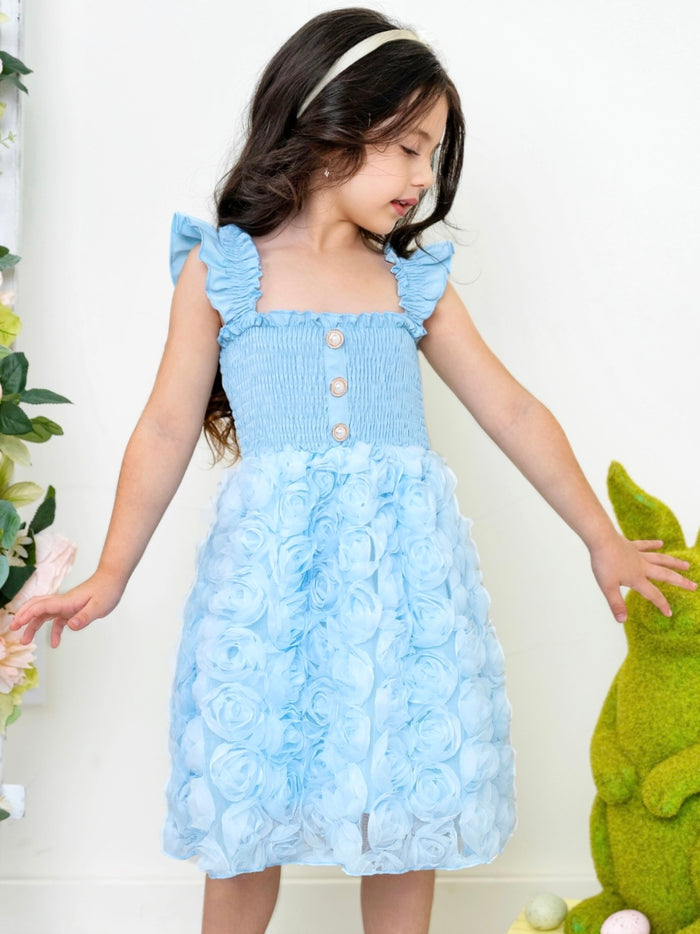 girls elegant blue party dress