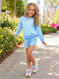 Bluebell Breeze Floral Sweatshirt and Short Set