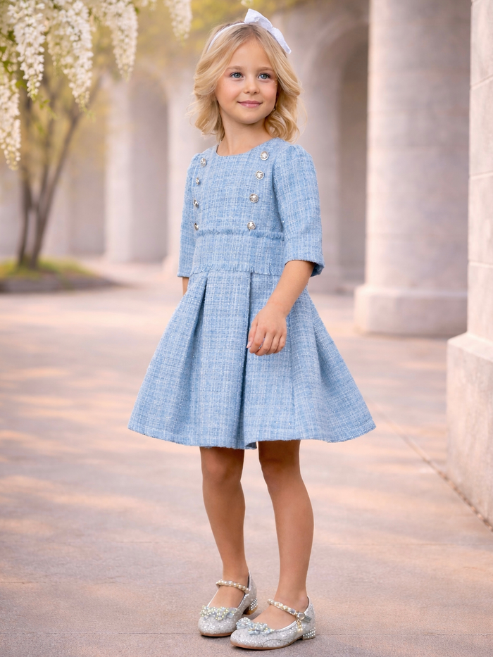 Blue Easter dress for girls formal occasion