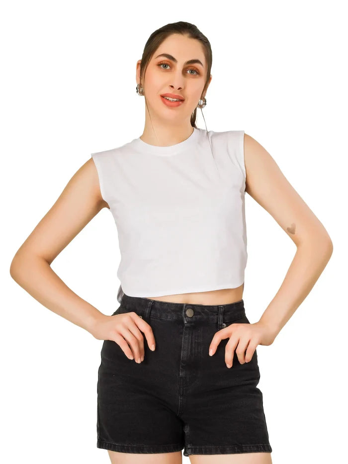 BlueFicus  Casual Sleeveless Solid Women Top Blueficus