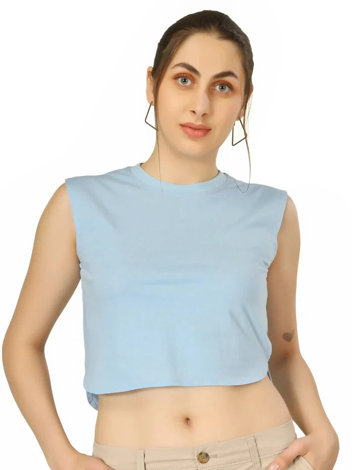 BlueFicus  Casual Sleeveless Solid Women Top Blueficus