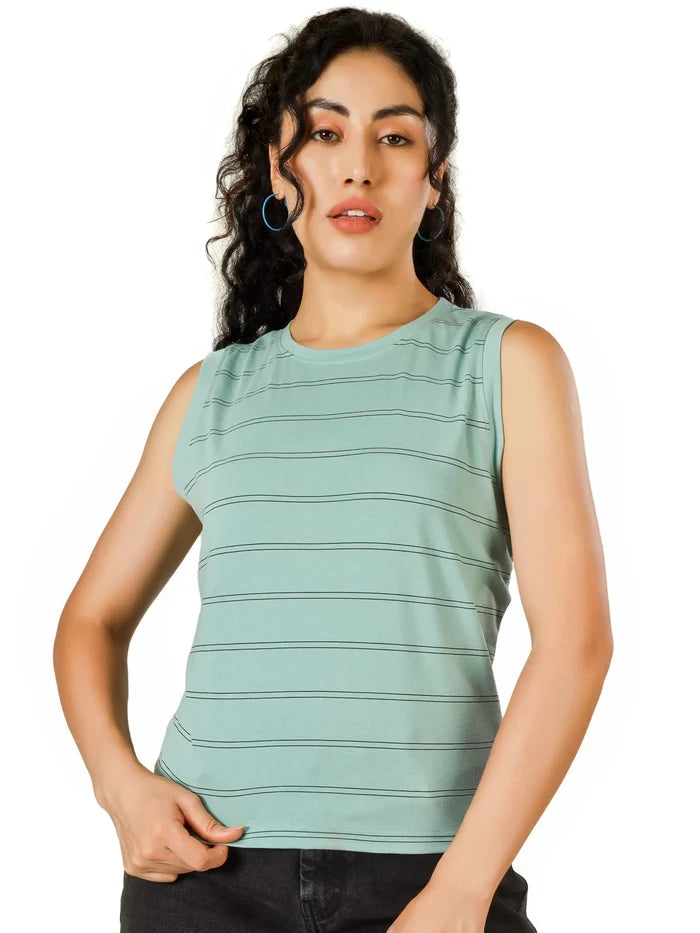 BlueFicus  Casual Sleeveless Striped Women Top Blueficus