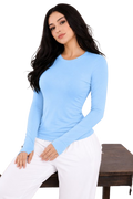 BLUEFICUS Women Cotton Blend Full Sleeve Crew Neck Top with Thumbhole