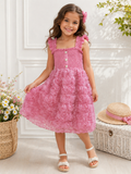 Blush Garden Rosette Smocked Dress Mia Belle Girls