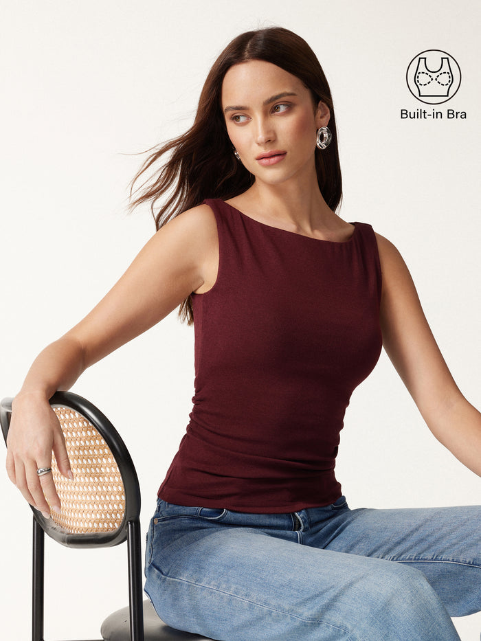OGLmove Boat Neck Bra Tank Top