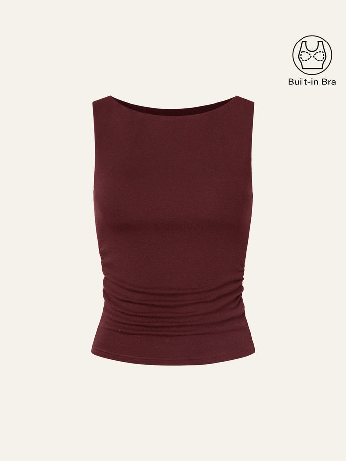 OGLmove Boat Neck Bra Tank Ruby XS