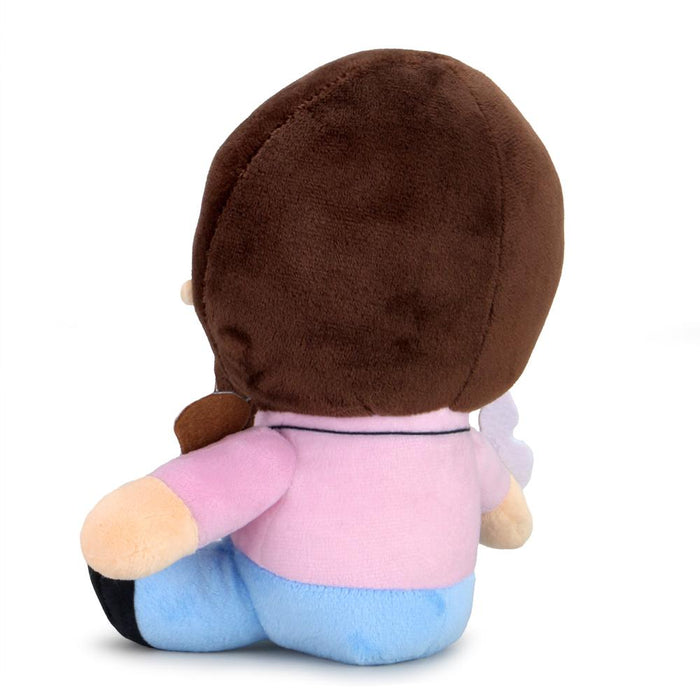 Soft 8-inch Bob Ross with Peapod plush Phunny toy, featuring detailed embroidered facial features and vibrant colors.