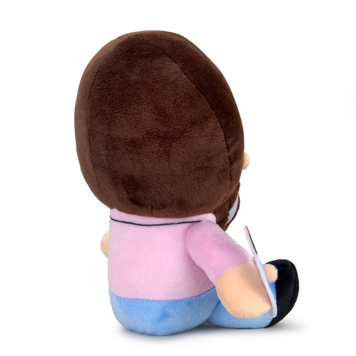 Bob Ross with Peapod 8-inch plush Phunny toy, soft and cuddly stuffed animal featuring Bob Ross' face and a cute peapod design.