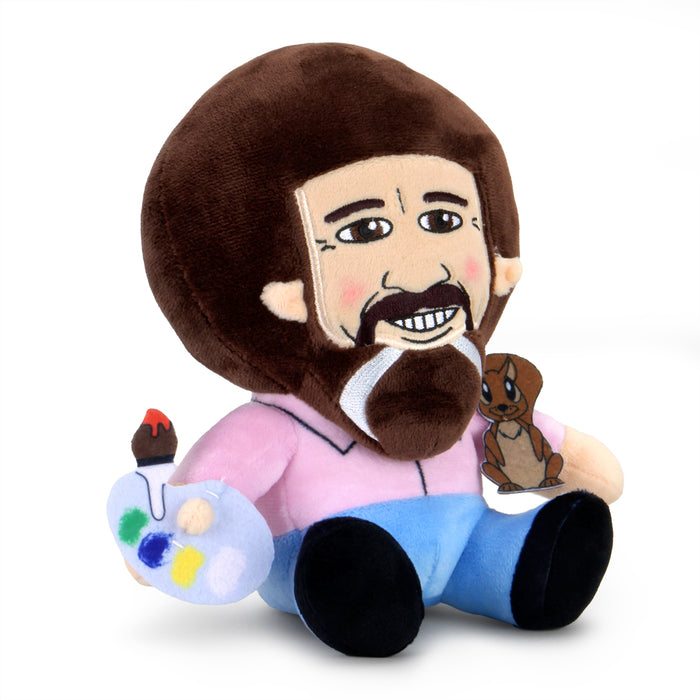 Bob Ross with Peapod 8-inch plush Phunny toy featuring soft fabric and detailed design, inspired by the famous artist.
