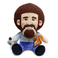 Bob Ross HugMe plush with Peapod the squirrel, soft and cuddly toy featuring Bob Ross and squirrel character.
