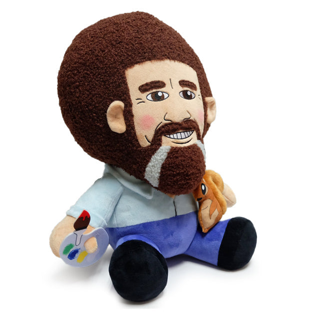Bob Ross HugMe plush featuring Peapod the Squirrel, soft and cuddly plush toy from the Bob Ross collection.