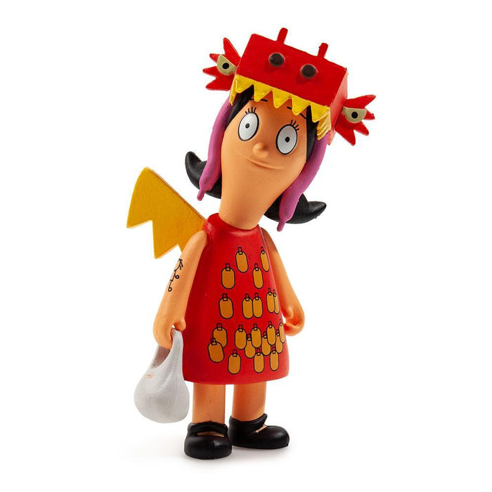 Bob's Burgers Louise Dragon art figure featuring her with the girl tattoo, 3-inch vinyl collectible with detailed design.
