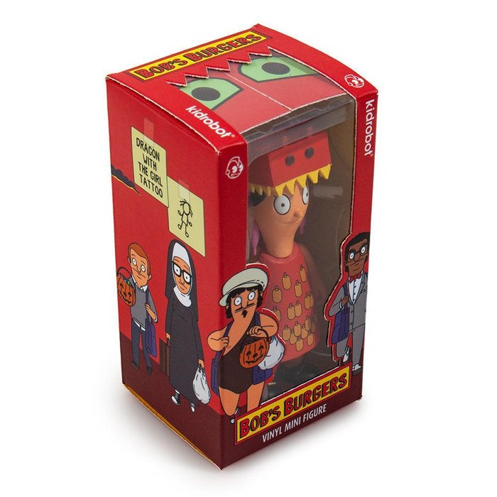 Bob's Burgers Louise Dragon art figure with girl tattoo, 3-inch vinyl collectible showcasing detailed character design and vibrant colors.