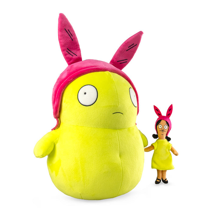 Bob's Burgers Louise and Kuchi Kopi 16-inch HugMe plush with shake action, soft and cuddly character plush toy.