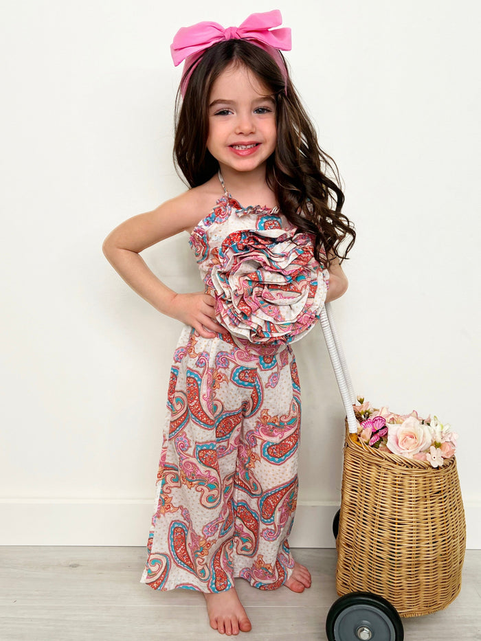 Mia Belle Girls Rose Top And Palazzo Pants Set | Girls Spring Outfits