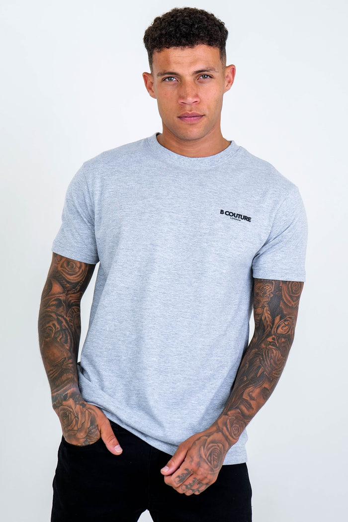 Boston Street Regular Fit Cotton T-Shirt - Grey Marl