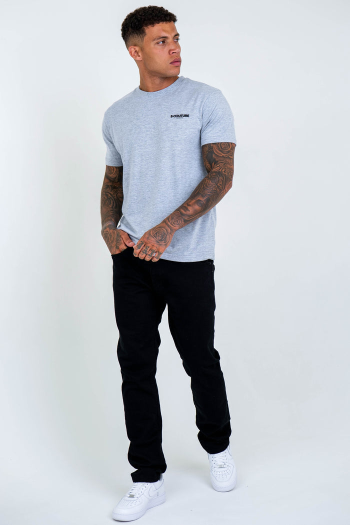 Boston Street Regular Fit Cotton T-Shirt - Grey Marl