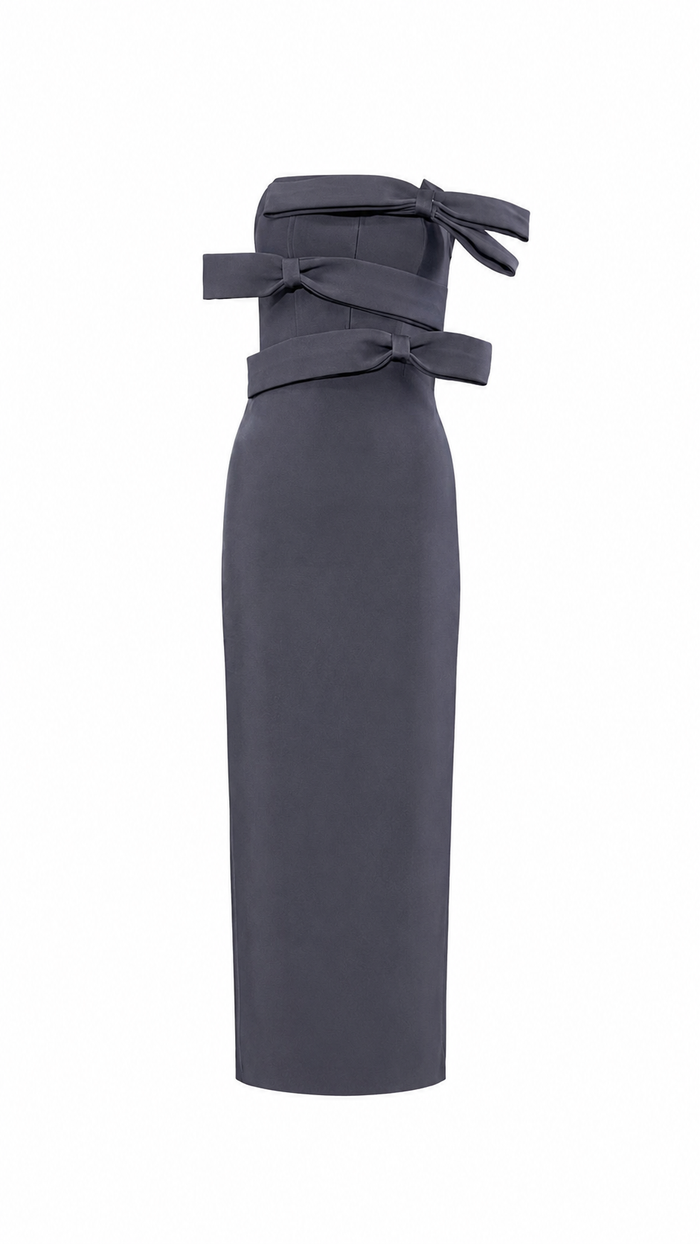 Bow Detail Midi Dress - Chic