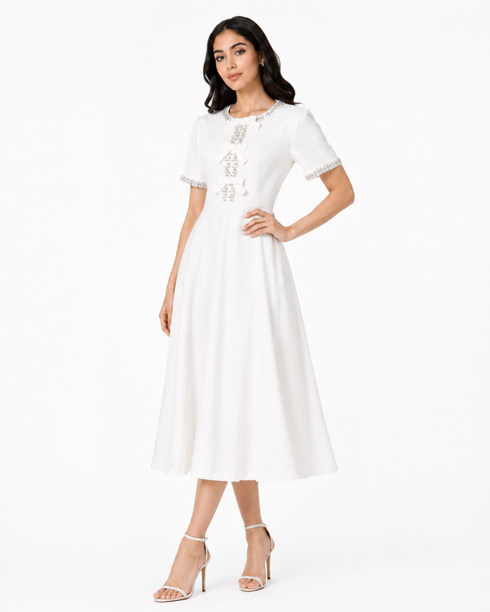 Bow Detail Midi Dress – MADELINE