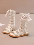 Bow-Embellished Pearl Gladiator Sandals By Liv and Mia Mia Belle Girls