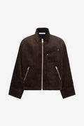 BOXY ZIPPED JACKET 42 / DK BROWN