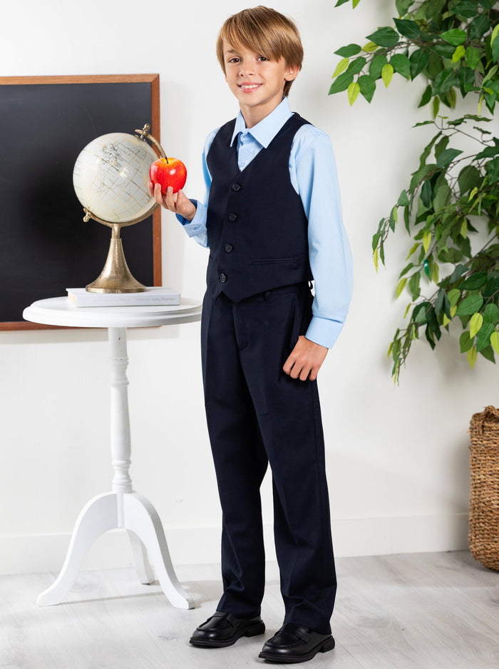Boys Classic Uniform Navy Vest by Kids Couture Mia Belle Girls