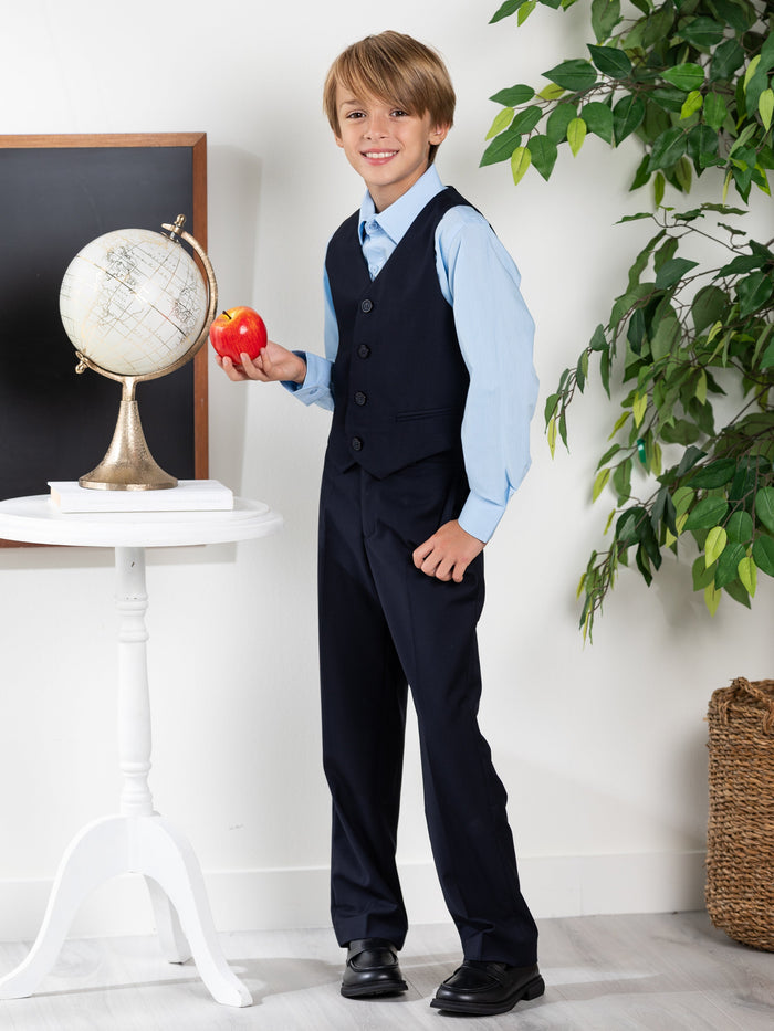 Boys Classic Uniform Navy Vest by Kids Couture Mia Belle Girls