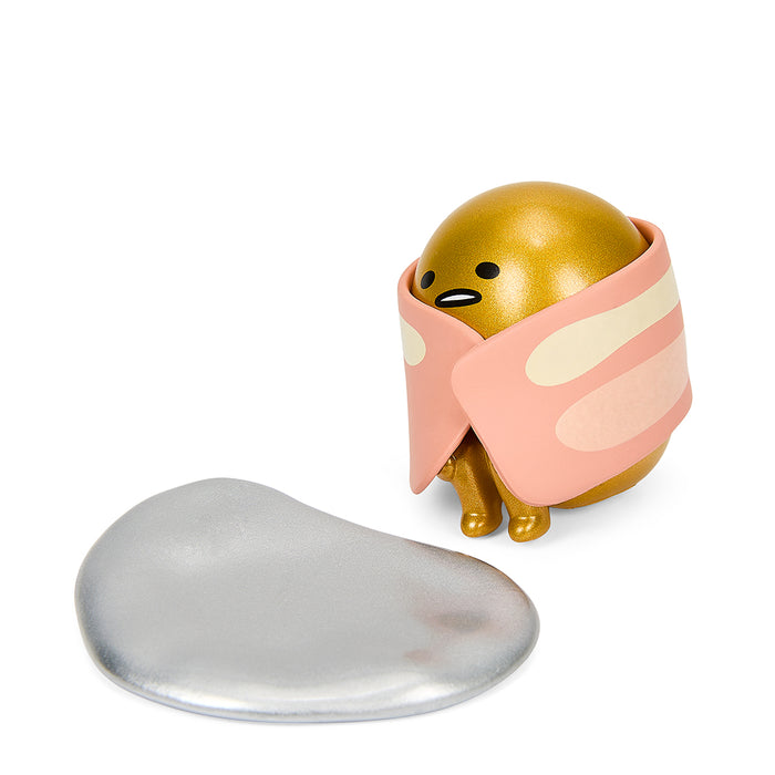 Sanrio Gudetama vinyl art figure 2-pack featuring breakfast-themed Gudetama characters on a white background.