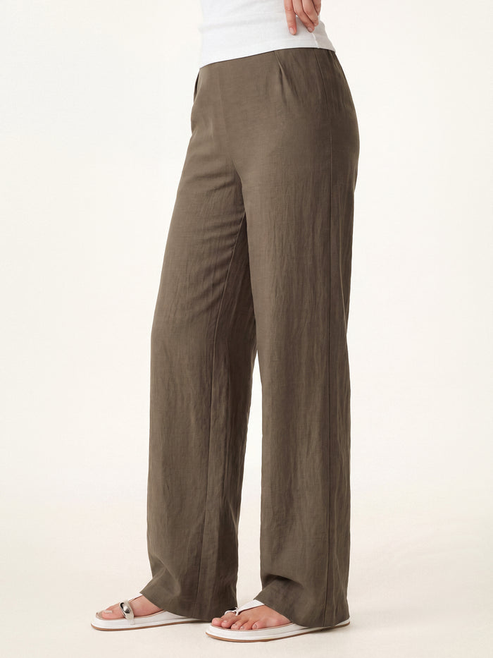 OGLmove Breathable Cotton-linen Mid Rise Straight Leg Pant